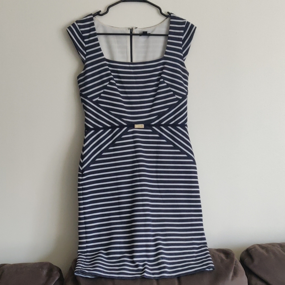 Ann Taylor Classic Striped Sheath Dress
